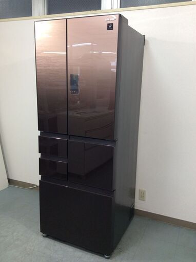 (3/3受渡済)YJT8106【SHARP/シャープ 6ドア冷蔵庫】美品 2019年製 SJ-AF50F-T 家電 キッチン 冷蔵冷凍庫 電動フレンチドア 自動製氷 502L