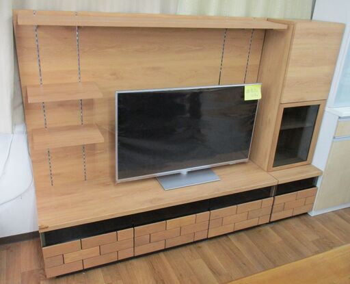 R088 NITORI ブロリック シリーズ テレビボード、2点セット、全幅190cm、Used
