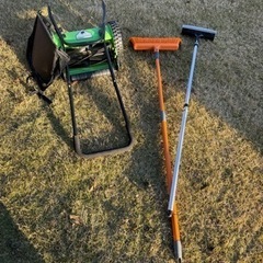 手動芝刈り機、芝生用箒、モップ