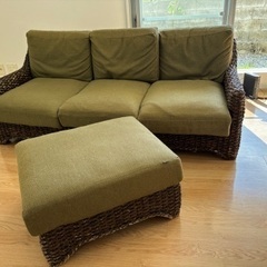 ラタン製和風ソファセット 引き出し付き ラタン製和風ソファセット 引き出し付き