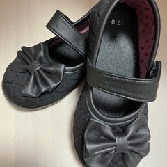 【取引中】黒　リボン付き　靴　17.0cm