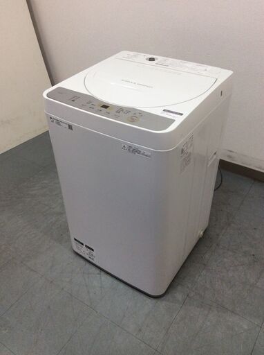 （4/10受渡済）JT8115【SHARP/シャープ 5.5㎏洗濯機】美品 2018年製 ES-GE5C 家電 洗濯 簡易乾燥付