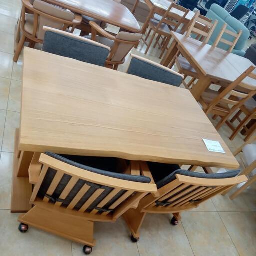 ★ジモティ割あり★  四人掛けダイニングセット 木目調 H69.3×D83×W135 クリーニング済み OJ3316