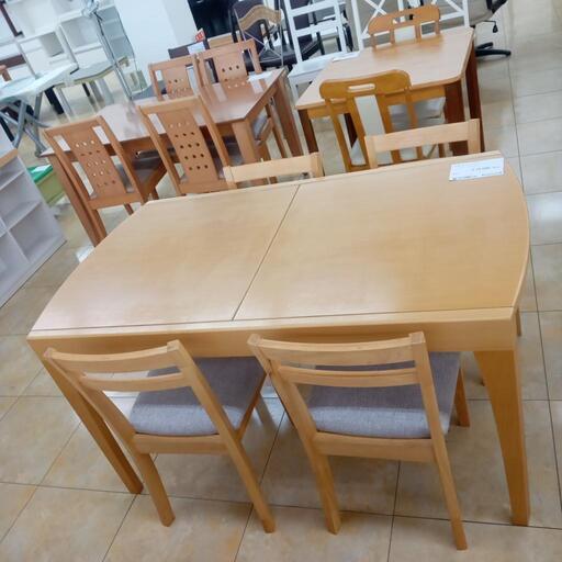 ★ジモティ割あり★  四人掛けダイニングセット 木目調 H73×D80×W130 クリーニング済み OJ3318