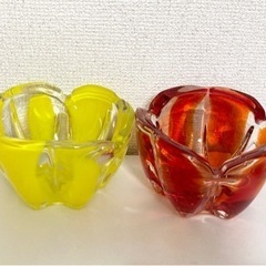 昭和レトロ　灰皿　ガラス　2点