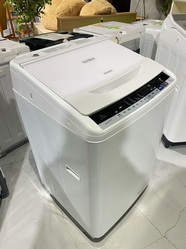 ★HITACHI★ 日立 8kg洗濯機 ビートウォッシュ BW-V80B 2018年 ホワイト まとめ洗い ファミリー シンプル操作