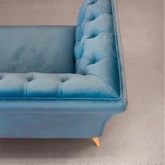 ソファ　ブルー　美品　1年間使用　3人掛け