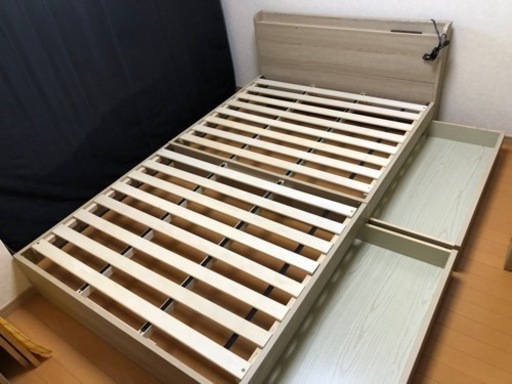 収納付きベット  セミダブル  マットレス付