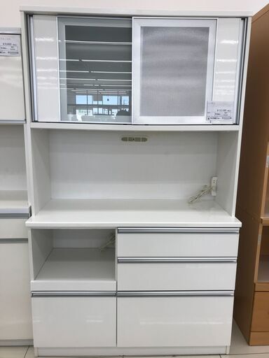 ★ジモティ割あり★ 展望株式会社 レンジボード ホワイト H200×D50×W120.5 クリーニング済み HJ1918