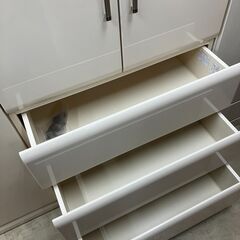 マルミツ ホワイト プッシュ 引き出し付 クローゼット ワードローブ 幅