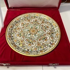 【終了】インド製の飾り皿(22cm,未使用品)