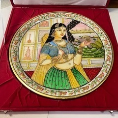 【終了】インド製の飾り皿(30cm、未使用品)