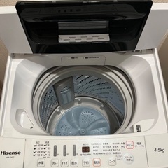 【美品、3/24または25】Hisense洗濯機　4.5kg