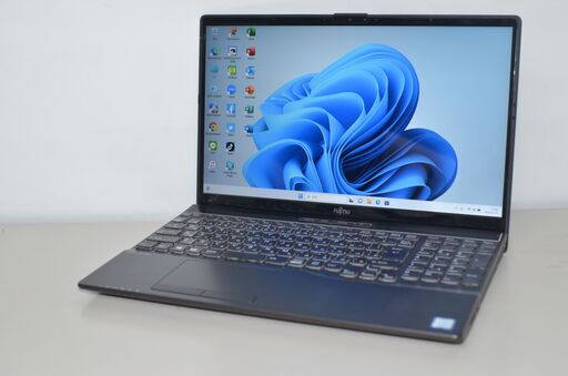 中古良品ノートパソコン 富士通 AH55/D3 Windows11+office 爆速SSD512GB core i7-8565U/メモリ8GB/15.6インチ/WEBカメラ/無線/ブルーレイ