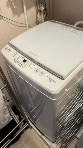 全自動 洗濯機 2021年製 アクア AQUA 7kg AQW-P7P-W 白 ホワイト
