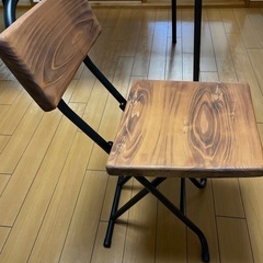 木製　パイプ椅子　折りたたみ
