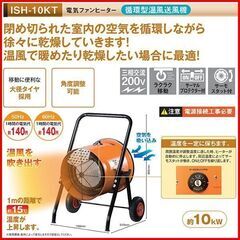 状態良好 ナカトミ/NAKATOMI ISH-10KT 業務用電気ファンヒーター 三相200V （複数在庫があります） 手渡し希望/自社配送可能（配送エリアについてお問い合わせください）