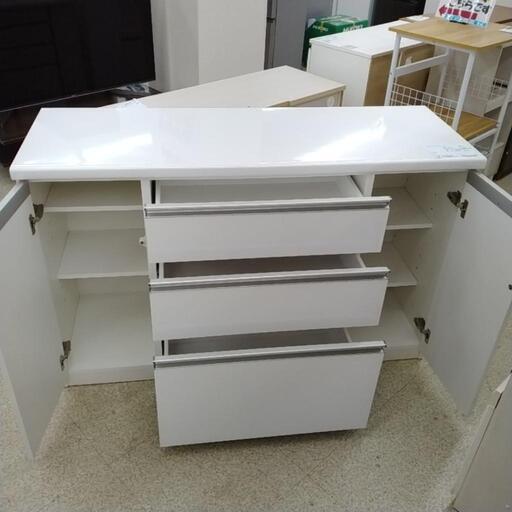 キッチンカウンター 白 TJ2836 キッチンカウンター エナメル天板 幅