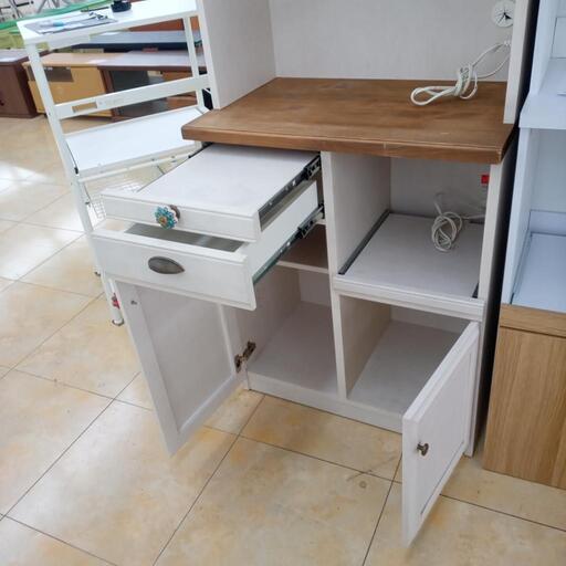 店頭受け渡し】 ニトリ スライド扉 茶色 レンジボード 中古品 ￥32,780