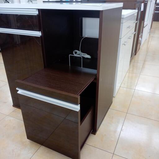 ☆ジモティ割あり☆ レンジ台 ホワイト、ダークブラウン H85×D44.7×W79