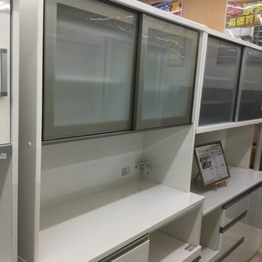 【✨ニトリ❗️✨スチーム対応❗️✨大容量収納❗️✨】定価¥98,800  ニトリ  2面レンジボード   3口コンセント  ソフトクローズタイプ  ホワイト  キッチン収納  ダイニング