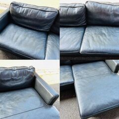 高級 アクタス ACTUS ファイブバイファイブ five by five カウチソファ ３人掛け L字 皮革 牛革 ブラック インテリア 家具