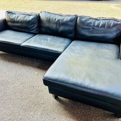 高級 アクタス ACTUS ファイブバイファイブ five by five カウチソファ ３人掛け L字 皮革 牛革 ブラック インテリア 家具