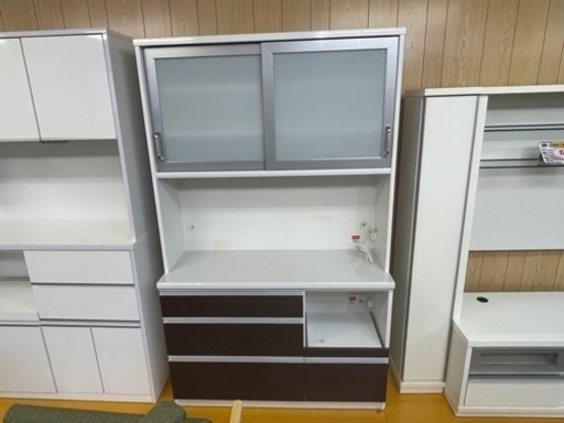 【リサイクルサービス八光】幅120㎝　株式会社ユーアイ　　グランシア KC-120L-BR　食器棚