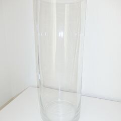 0円：IKEA 大型 フラワーベース 花瓶 中古 ガラス 筒形