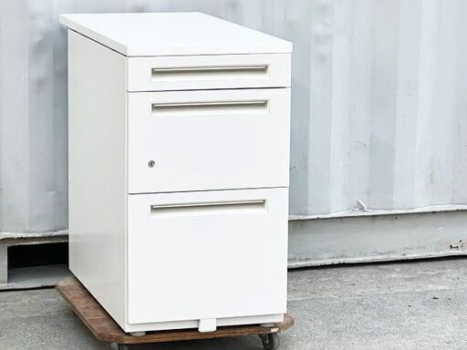 HSJ-0004◇美品! 内田洋行 スカエナ 脇デスク 脇机 キャビネットB サイドワゴン デスクワゴン 3段 オフィス