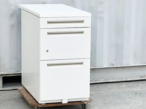HSJ-0003◇美品! 内田洋行 スカエナ 脇デスク 脇机 キャビネットA サイドワゴン デスクワゴン 3段 オフィス