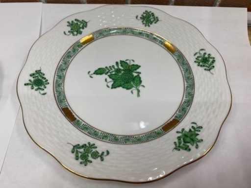 愛品館 江戸川店】ヘレンド アポニーグリーン ペア ティーセットID:102