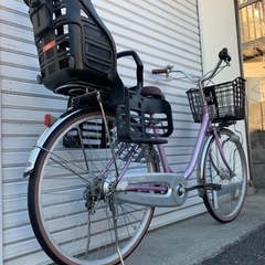 ☆前後タイヤ新古品☆   ブリヂストン26型　内装3段LEDオート軽快車　子供乗せ付き　防犯登録料込価格︎‼︎