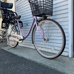 ☆前後タイヤ新古品☆   ブリヂストン26型　内装3段LEDオート軽快車　子供乗せ付き　防犯登録料込価格︎‼︎