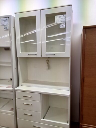 ★ジモティ割あり★  食器棚　2枚扉 H209×D42×W89 クリーニング済み TK1437