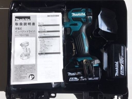 【2024年1月12日購入/新品・未開封品】 makita/マキタ　18V 充電式インパクトドライバ　TD173DRGX/青　本体＋バッテリ/BL1860B×2個＋充電器/DC18RF