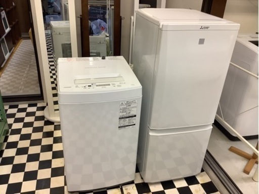 【リサイクルサービス八光】一人暮らし用　4.5㎏洗濯機・2ドア冷蔵庫セット