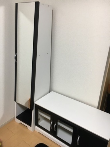 ローボード テレビ台 \u0026 収納付き 全身鏡✨セット