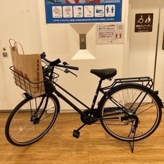  大型バスケット付自転車citybike ツヤケシブラック