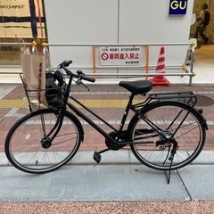  大型バスケット付自転車citybike ツヤケシブラック