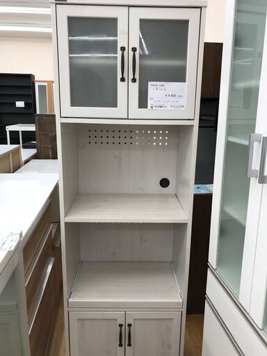 ☆ジモティ割あり☆ 佐藤産業 食器棚 アイボリー H182×W58×D40