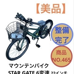 子供自転車 マウンテンバイク 6変速 22インチ NO.465