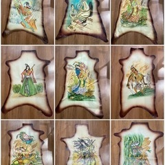 羊革 レザー コレクション インテリア イラン製 ペルシャ 中古品