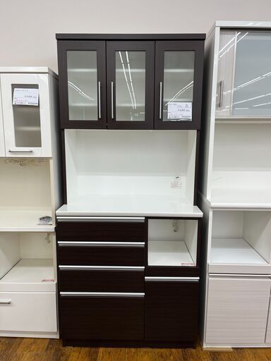 ★ジモティ割あり★ NITORI 食器棚 ブラウン H200×D51×W91 クリーニング済み MT025