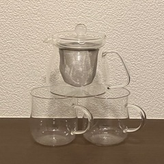 耐熱ガラス製ティーポット+耐熱ガラス製マグカップ
