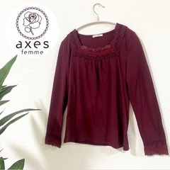 axesfemme ボルドー カットソー トップス 