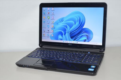中古ノートパソコン 富士通 AH77/E Windows11+office 爆速SSD512GB 富士通 AH77/E core i7-2670QM/メモリ8GB/15.6インチ/カメラ/ブルーレイ