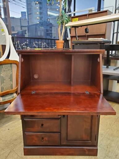 神戸家具　ライティングビューロー 木製机 引き出し付き 神戸家具 ライティングビューロー 木製机 引き出し付き