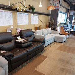 【愛品倶楽部柏店】 ニトリ　ノアーク　布張りカウチソファーベッド　グレー