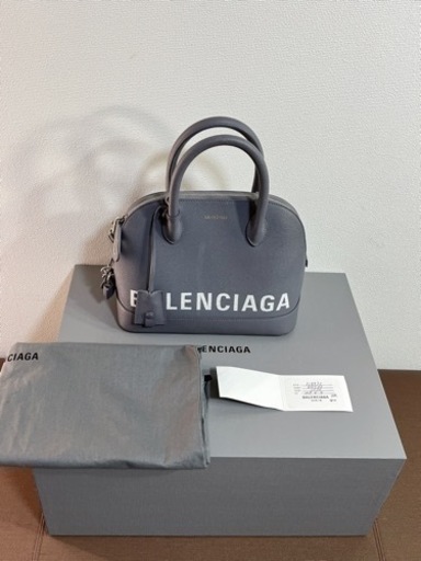 Balenciaga　ヴィル トップハンドルS レザー 2wayハンドバッグ 518873 グレー